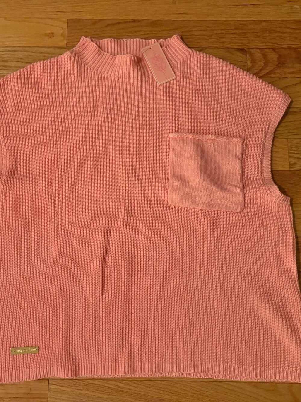 Simply Southern Pink Knit Sleeveless Tank with Pocket